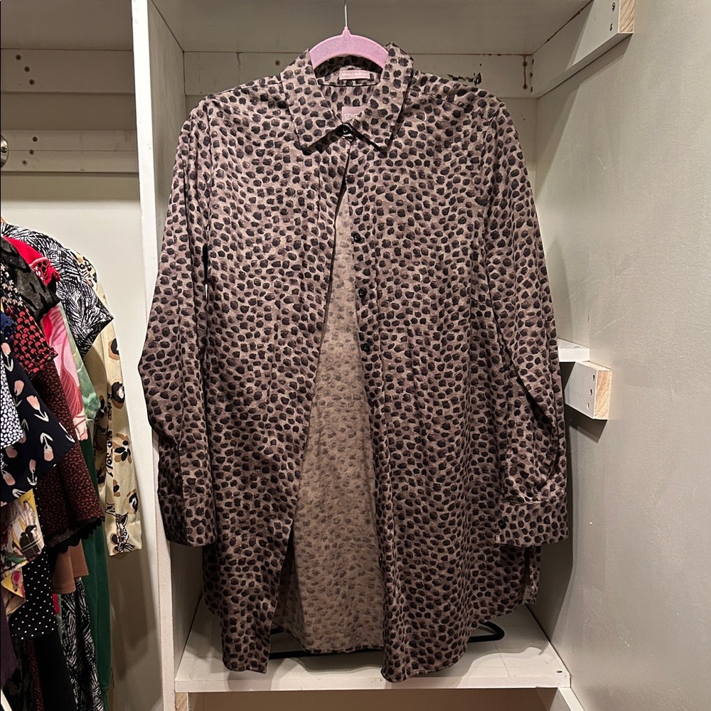 Chicos size 1 animal print button down